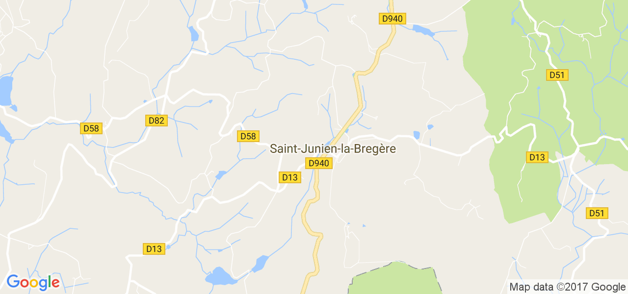 map de la ville de Saint-Junien-la-Bregère