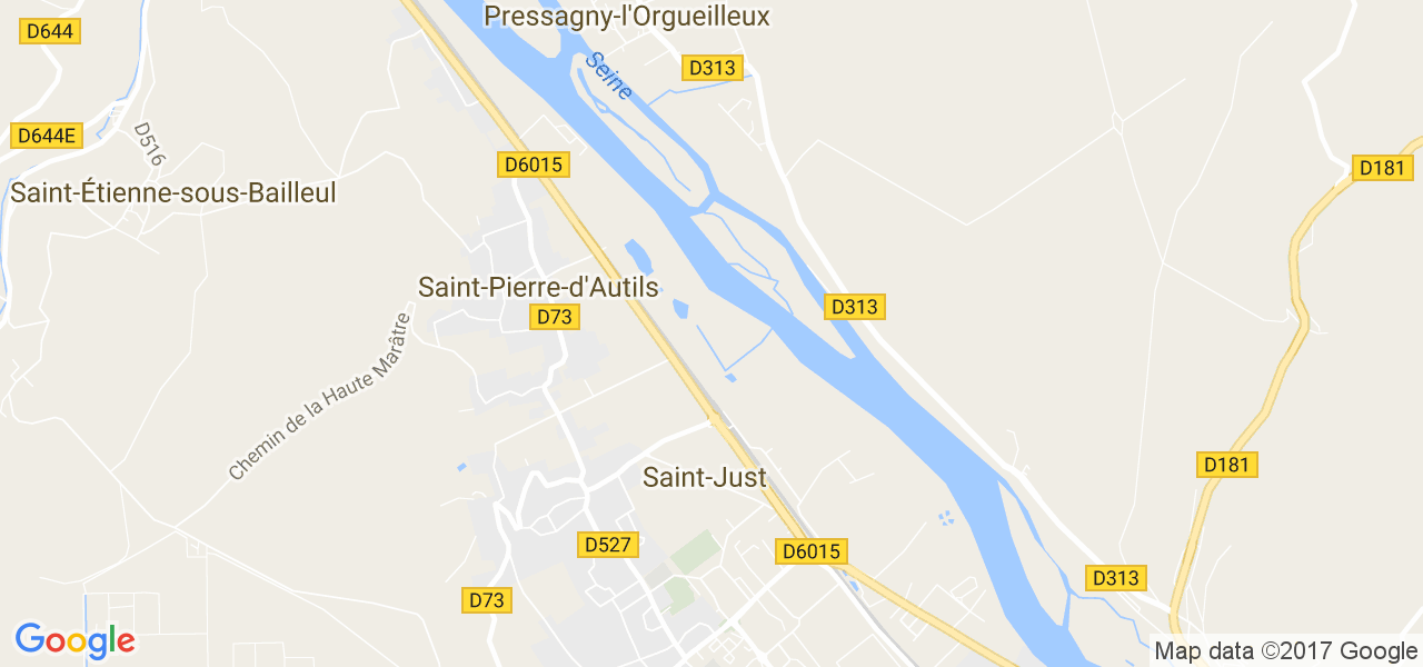 map de la ville de Saint-Just