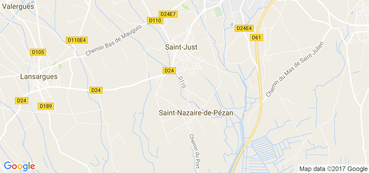 map de la ville de Saint-Just