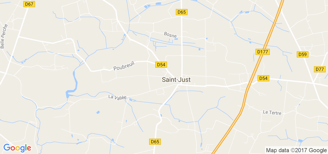 map de la ville de Saint-Just