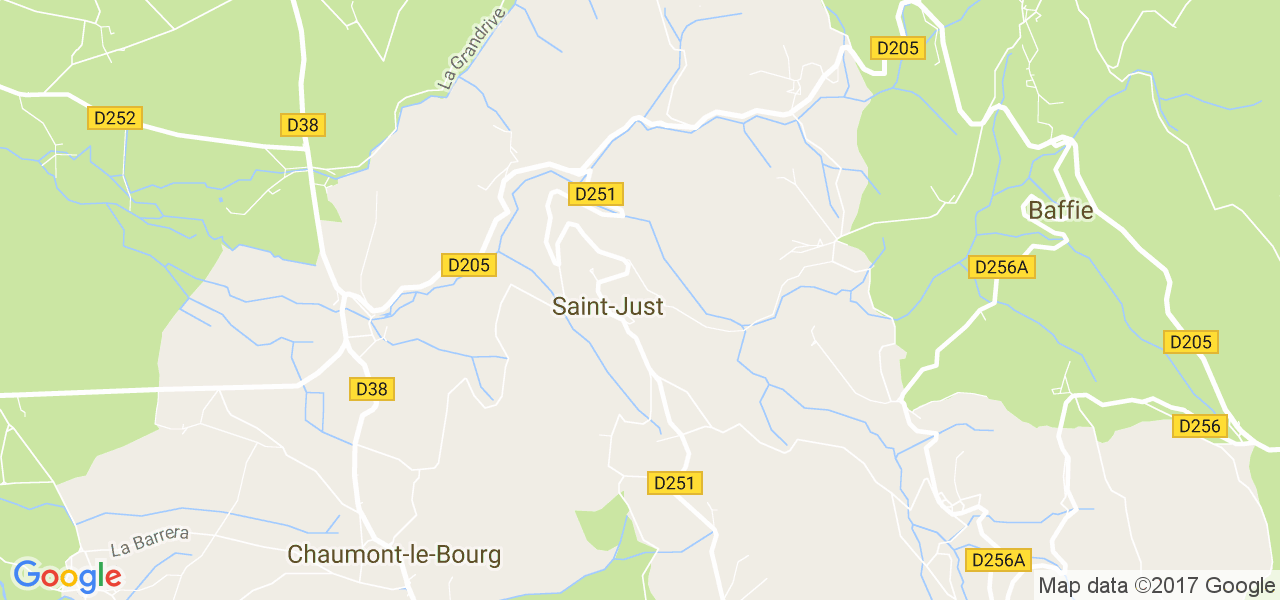 map de la ville de Saint-Just