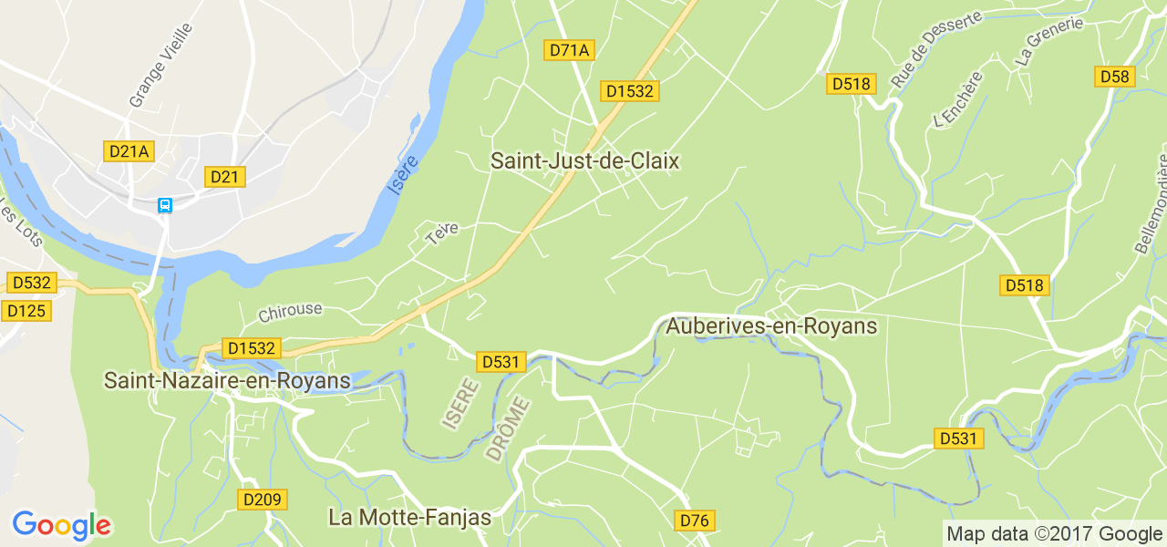 map de la ville de Saint-Just-de-Claix