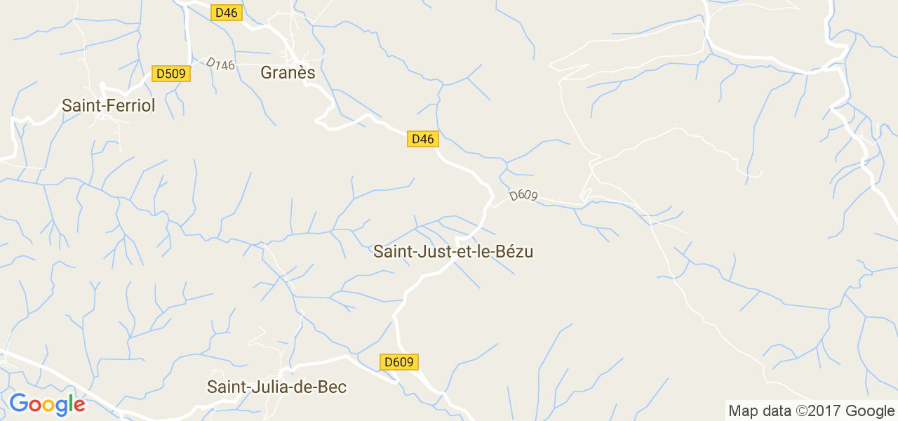 map de la ville de Saint-Just-et-le-Bézu