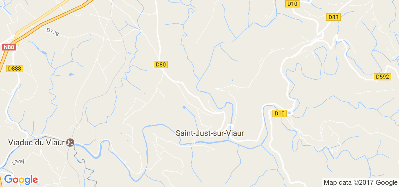 map de la ville de Saint-Just-sur-Viaur