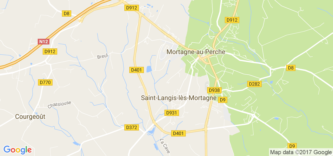 map de la ville de Saint-Langis-lès-Mortagne