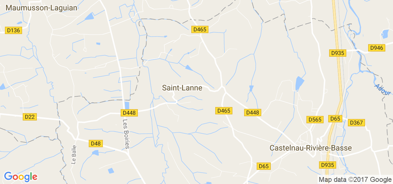 map de la ville de Saint-Lanne