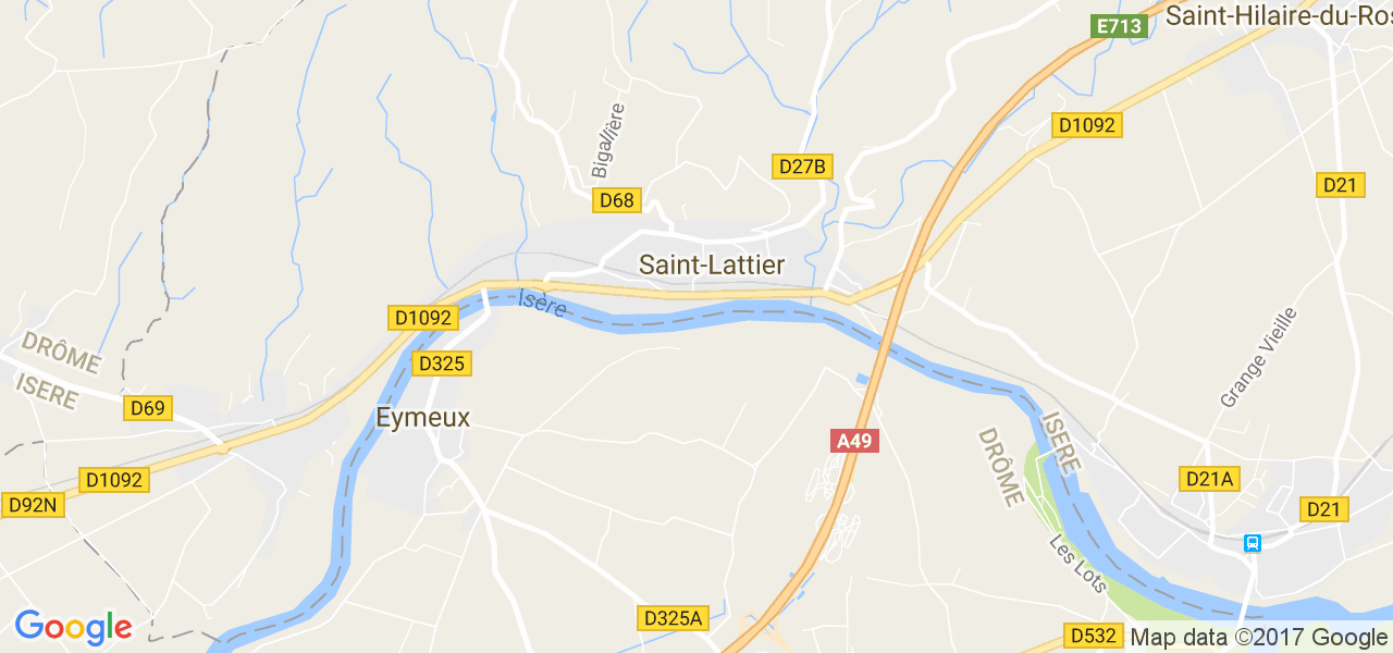 map de la ville de Saint-Lattier