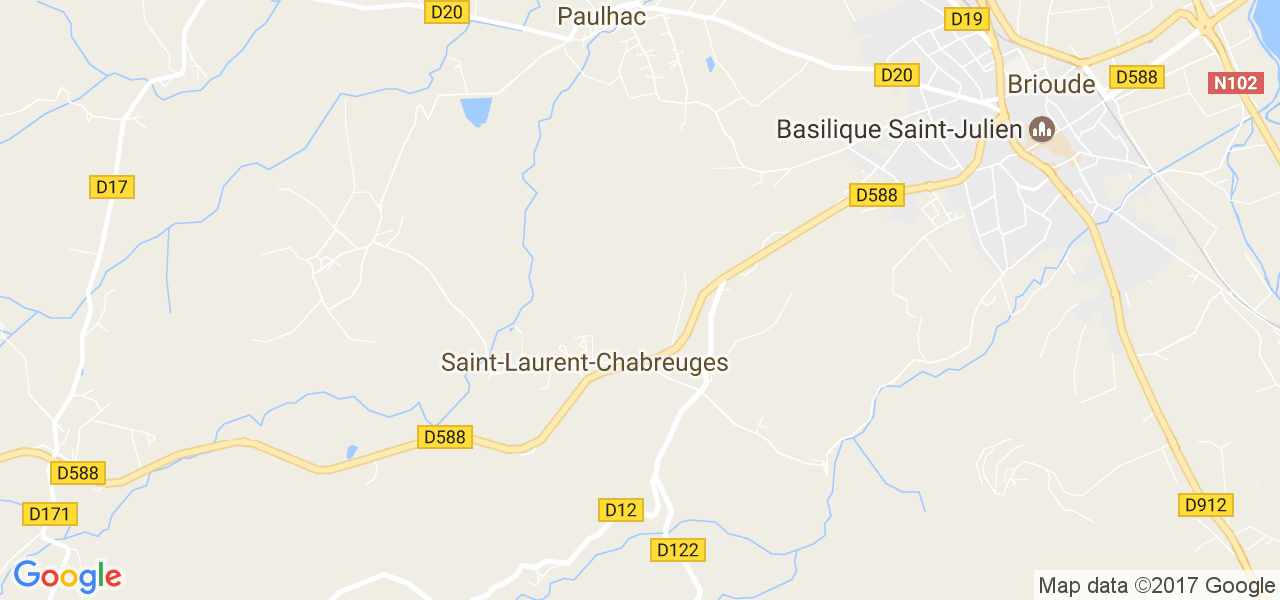 map de la ville de Saint-Laurent-Chabreuges