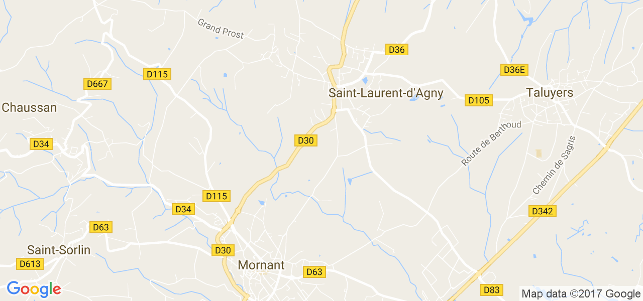 map de la ville de Saint-Laurent-d'Agny