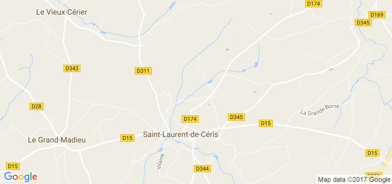 map de la ville de Saint-Laurent-de-Céris