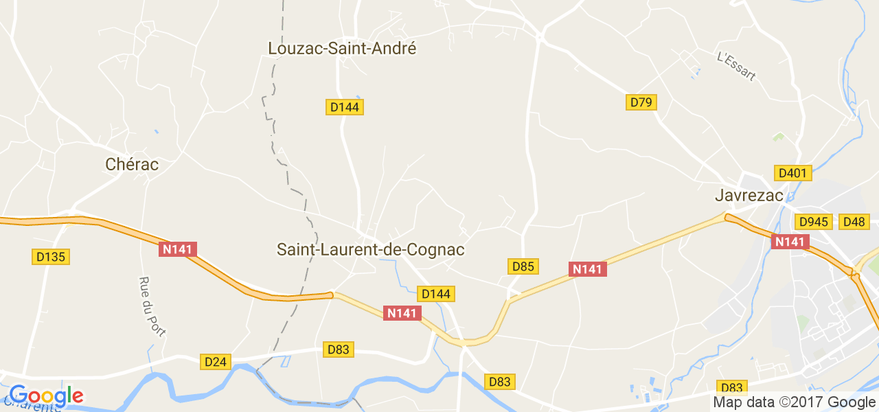 map de la ville de Saint-Laurent-de-Cognac