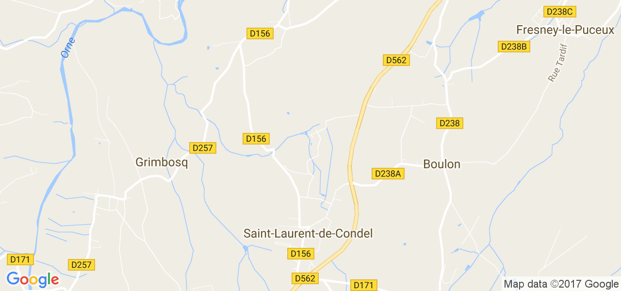 map de la ville de Saint-Laurent-de-Condel