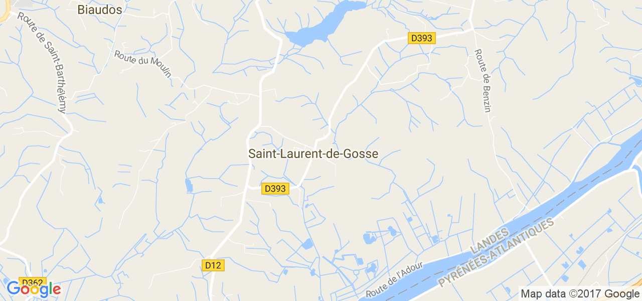 map de la ville de Saint-Laurent-de-Gosse