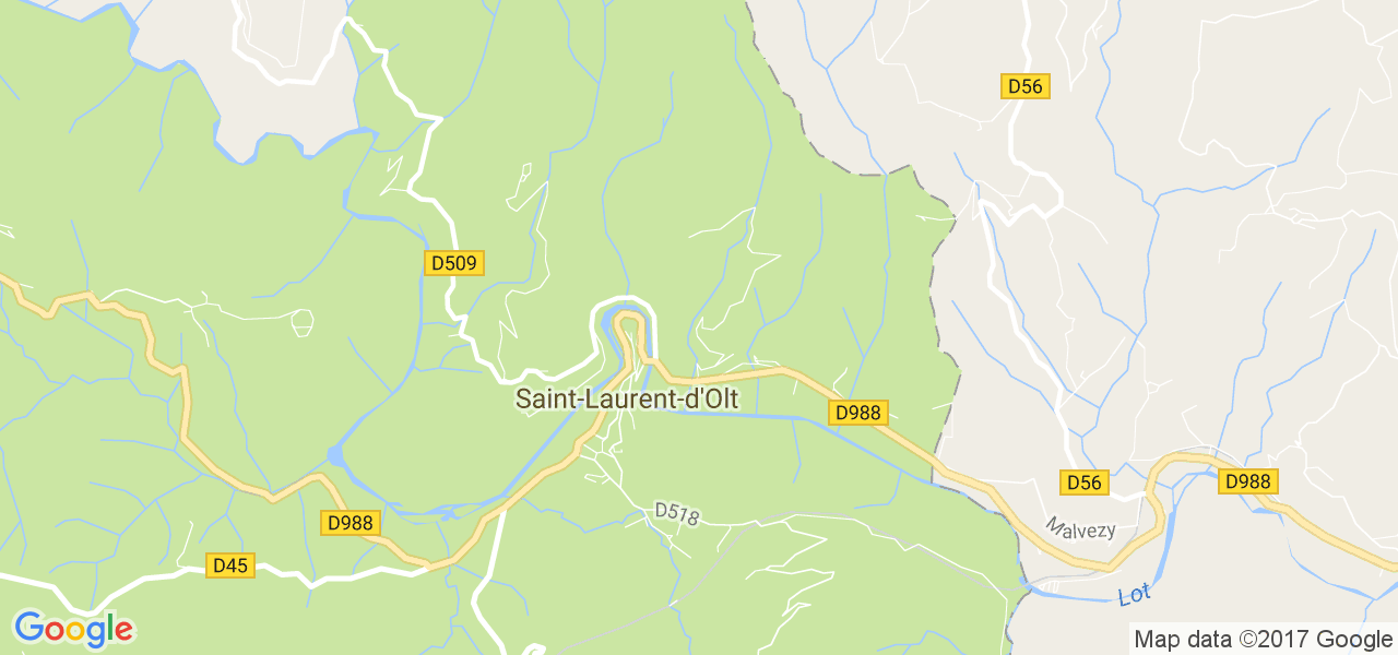 map de la ville de Saint-Laurent-d'Olt