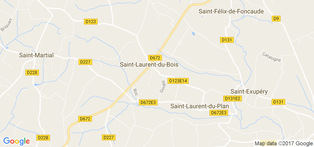 map de la ville de Saint-Laurent-du-Bois