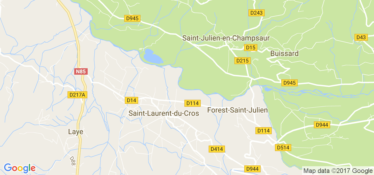 map de la ville de Saint-Laurent-du-Cros