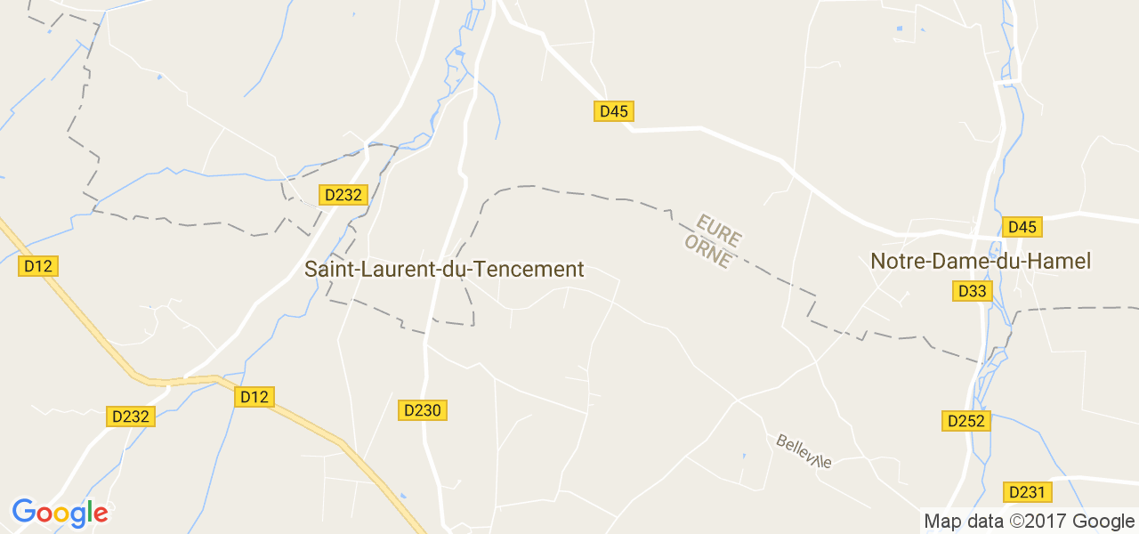 map de la ville de Saint-Laurent-du-Tencement