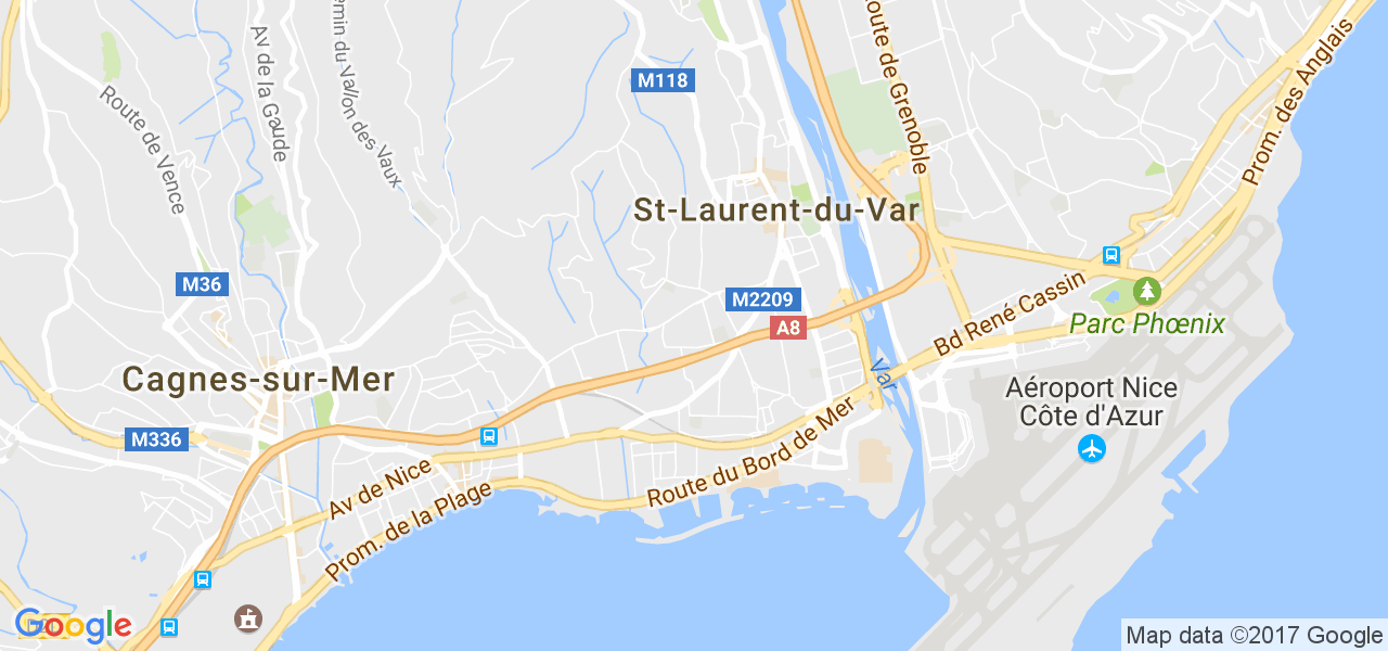 map de la ville de Saint-Laurent-du-Var