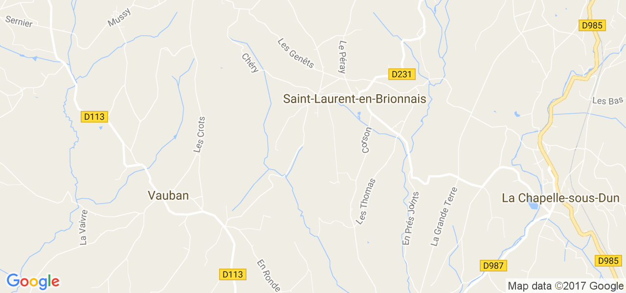 map de la ville de Saint-Laurent-en-Brionnais