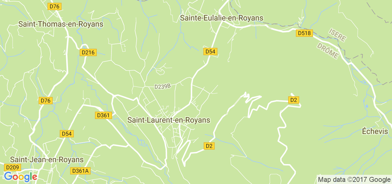 map de la ville de Saint-Laurent-en-Royans