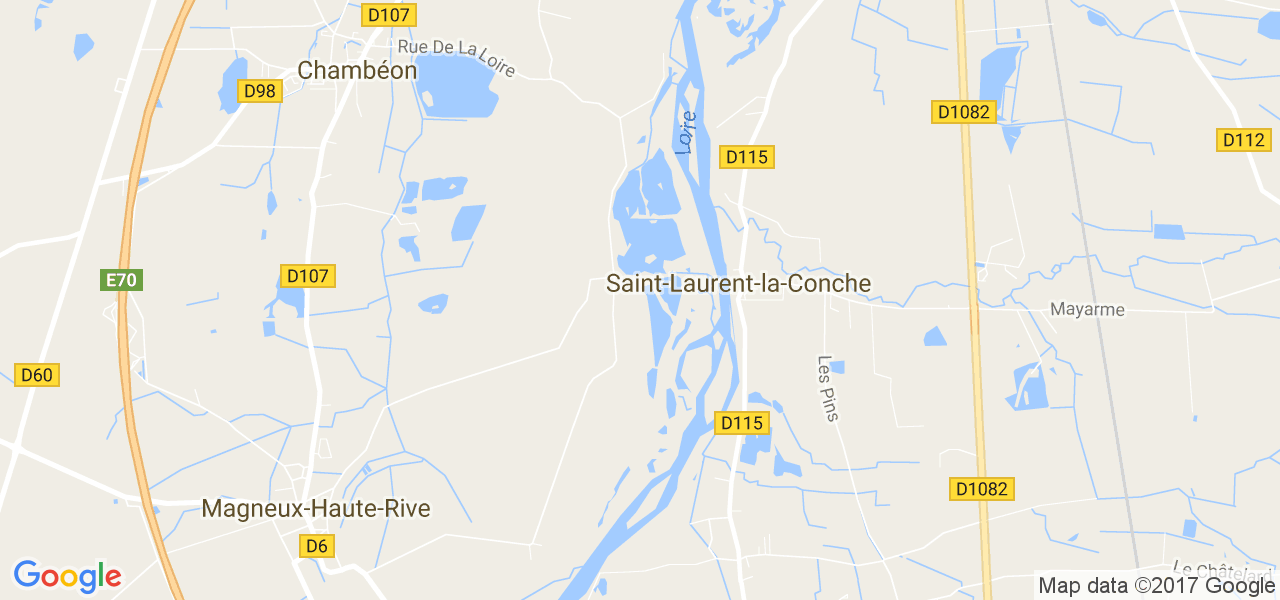 map de la ville de Saint-Laurent-la-Conche