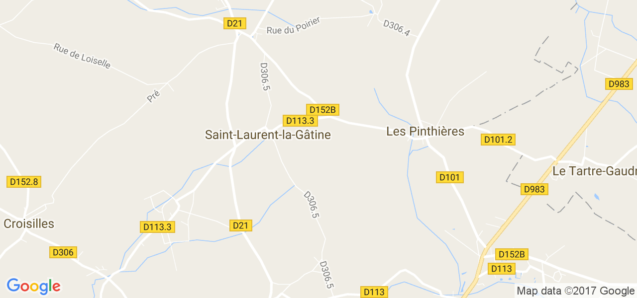 map de la ville de Saint-Laurent-la-Gâtine