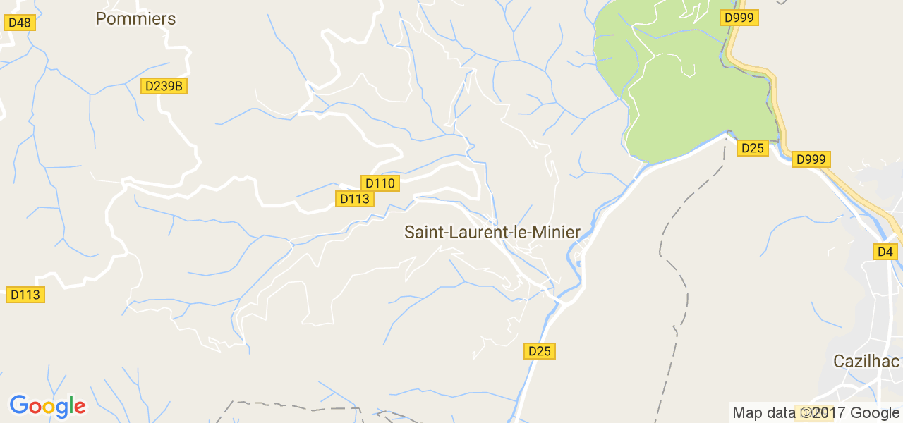 map de la ville de Saint-Laurent-le-Minier