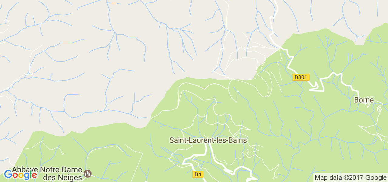 map de la ville de Saint-Laurent-les-Bains