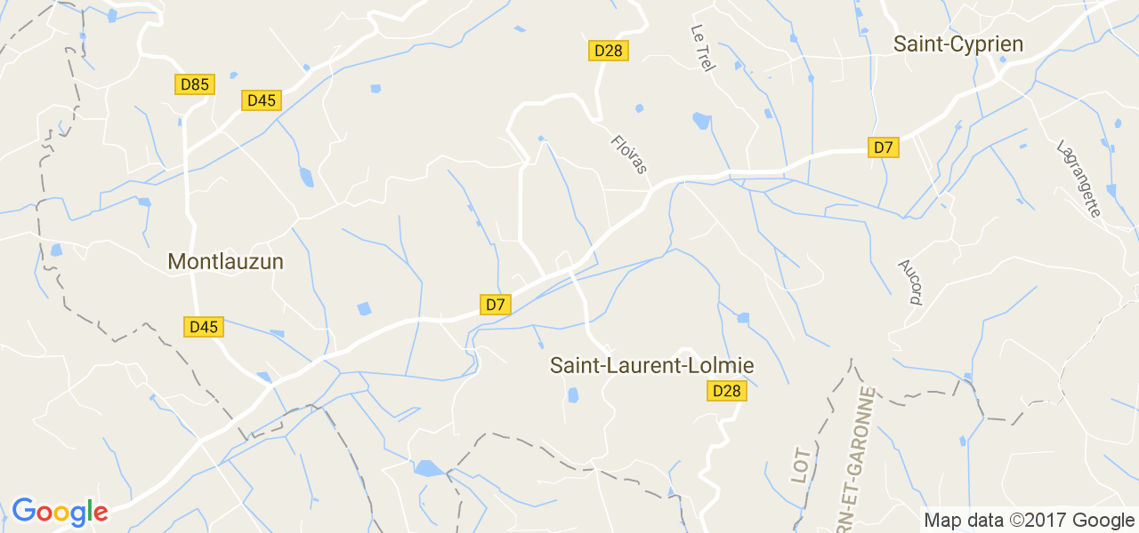 map de la ville de Saint-Laurent-Lolmie