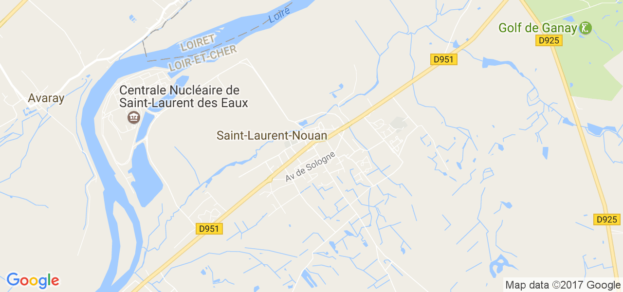 map de la ville de Saint-Laurent-Nouan