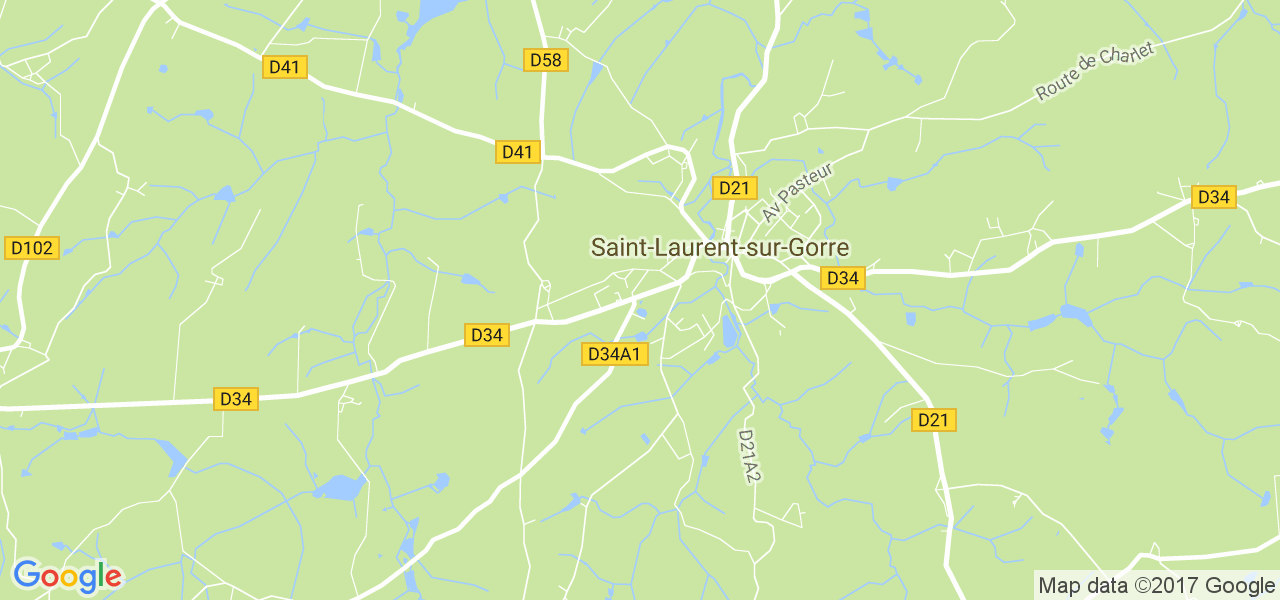 map de la ville de Saint-Laurent-sur-Gorre