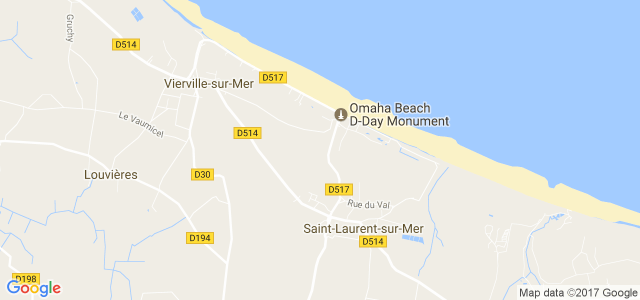 map de la ville de Saint-Laurent-sur-Mer