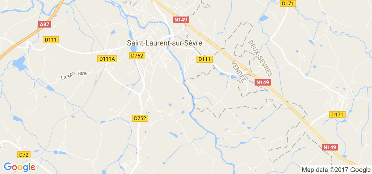 map de la ville de Saint-Laurent-sur-Sèvre