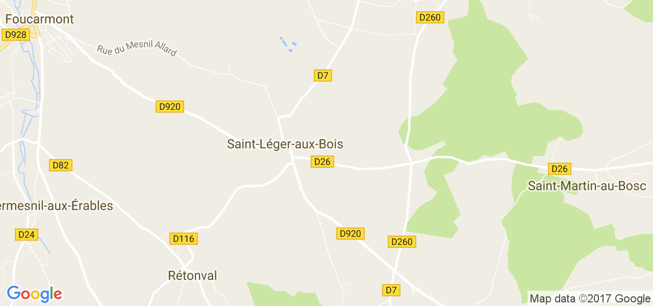 map de la ville de Saint-Léger-aux-Bois