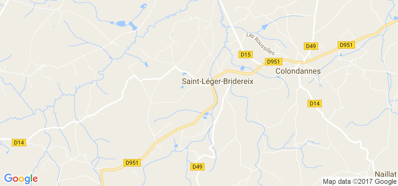 map de la ville de Saint-Léger-Bridereix