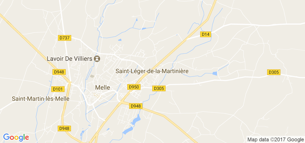 map de la ville de Saint-Léger-de-la-Martinière