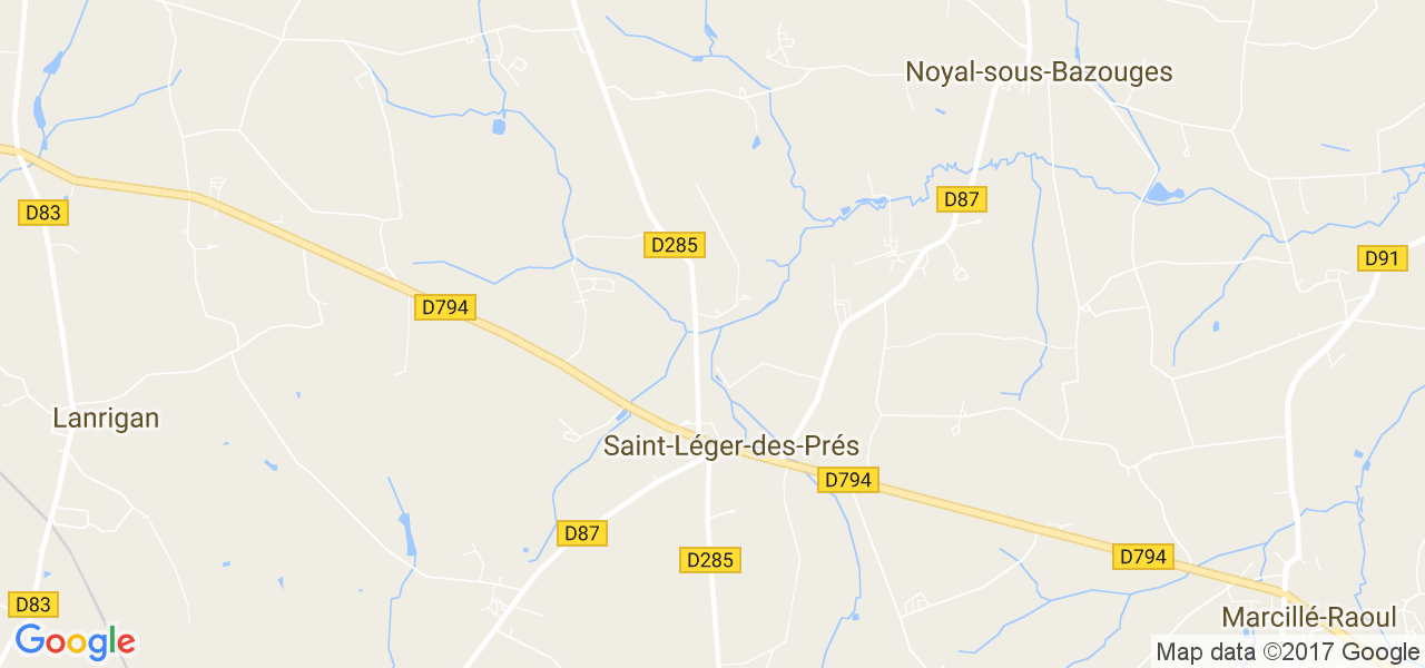 map de la ville de Saint-Léger-des-Prés