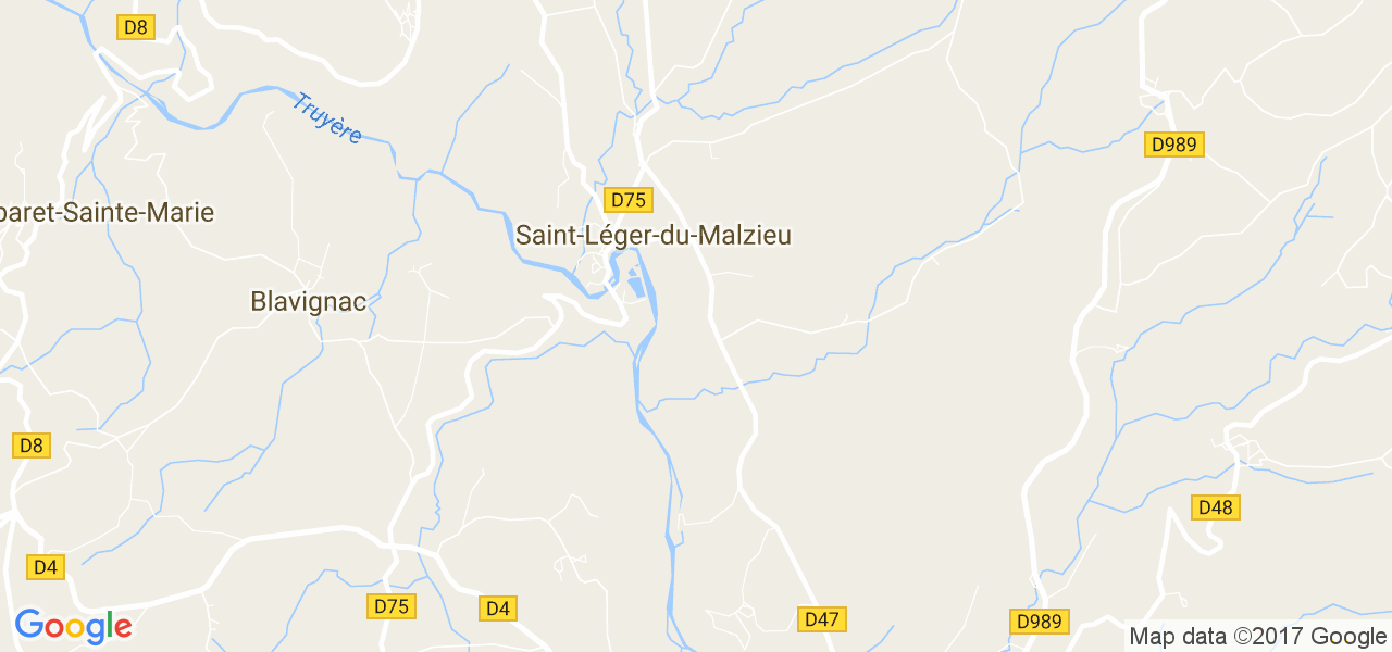 map de la ville de Saint-Léger-du-Malzieu