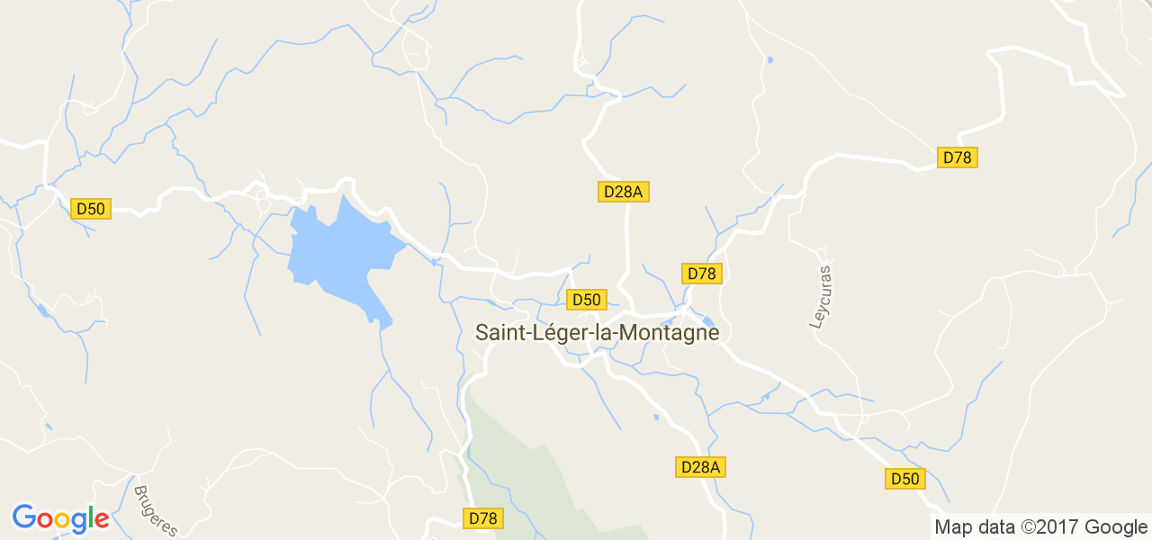 map de la ville de Saint-Léger-la-Montagne