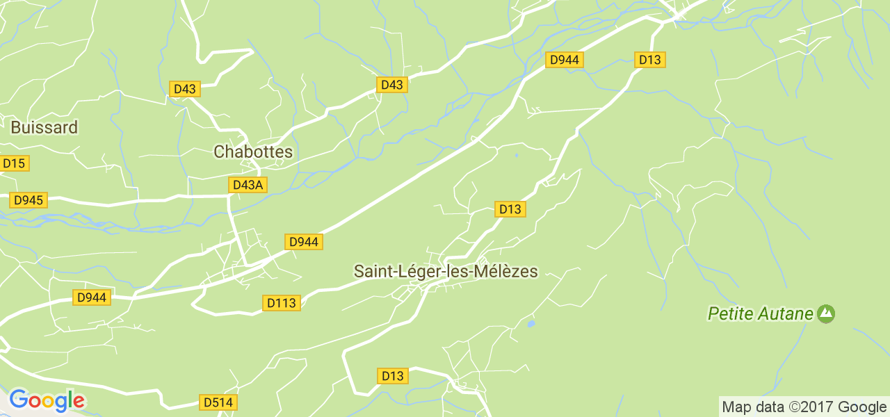 map de la ville de Saint-Léger-les-Mélèzes