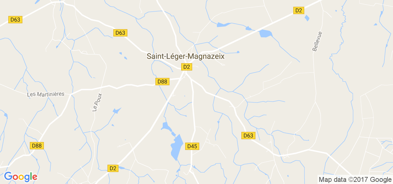 map de la ville de Saint-Léger-Magnazeix