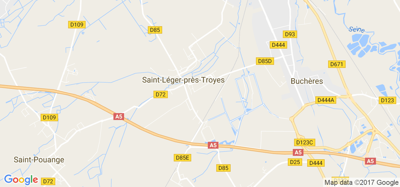 map de la ville de Saint-Léger-près-Troyes