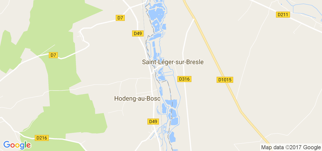 map de la ville de Saint-Léger-sur-Bresle