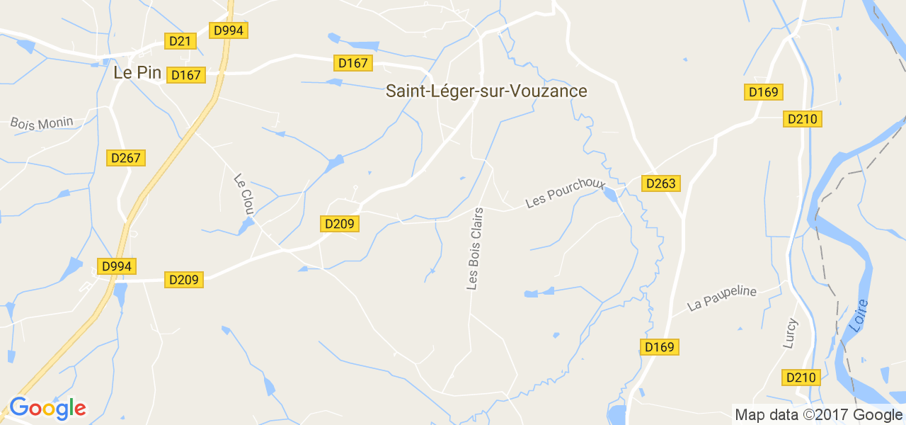 map de la ville de Saint-Léger-sur-Vouzance