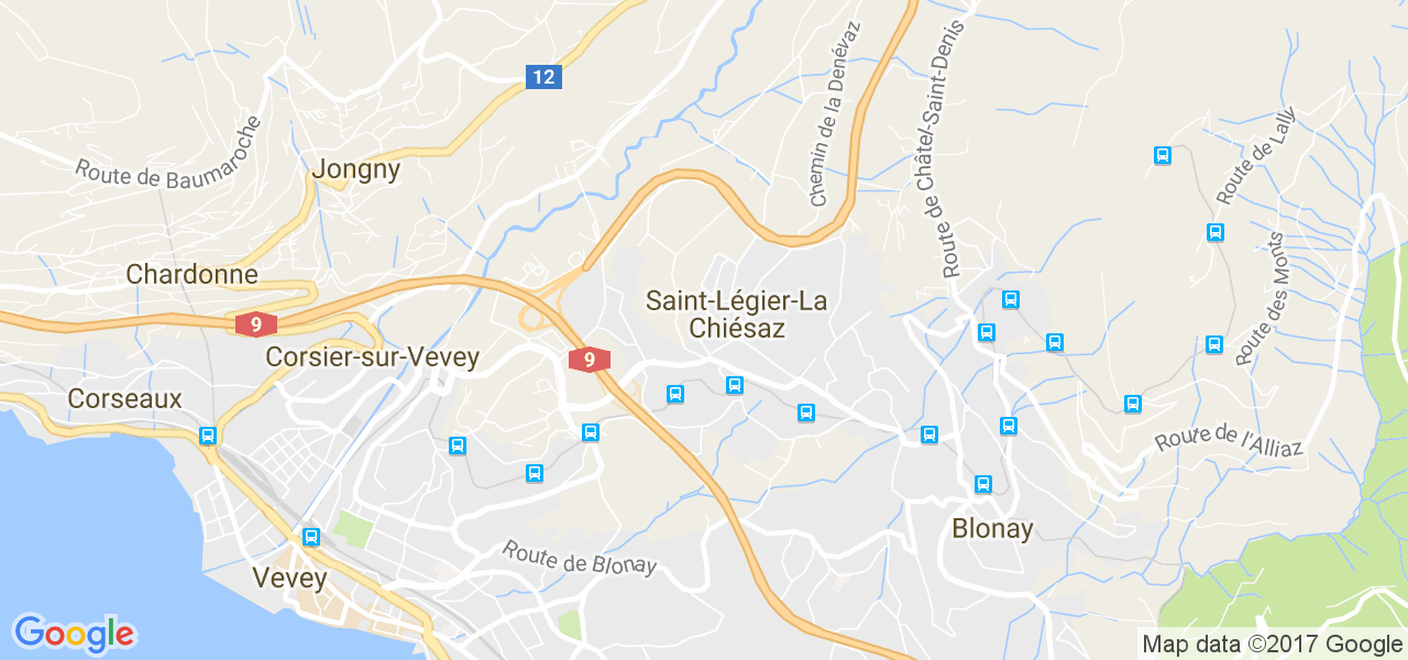 map de la ville de Saint-Légier-La Chiésaz