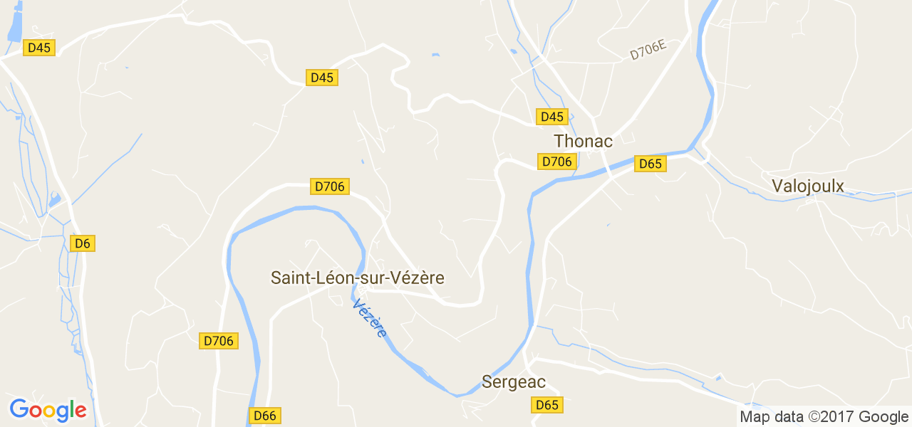 map de la ville de Saint-Léon-sur-Vézère