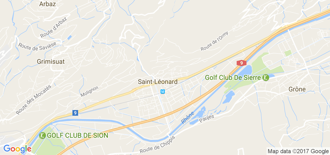 map de la ville de Saint-Léonard