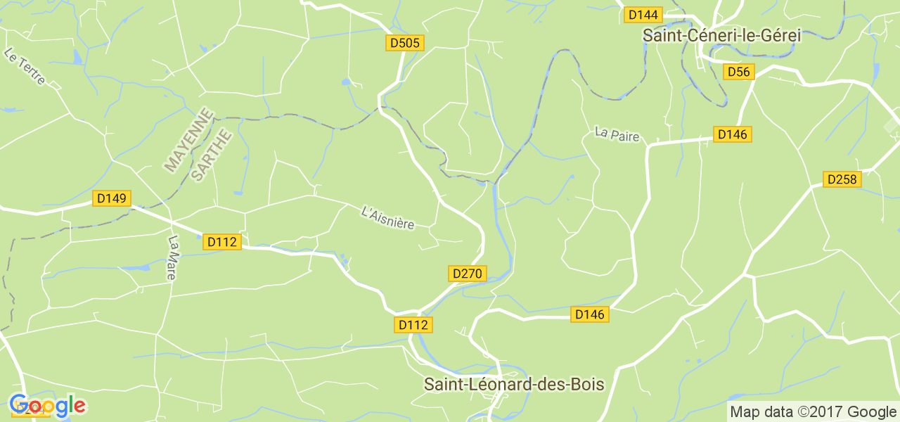 map de la ville de Saint-Léonard-des-Bois