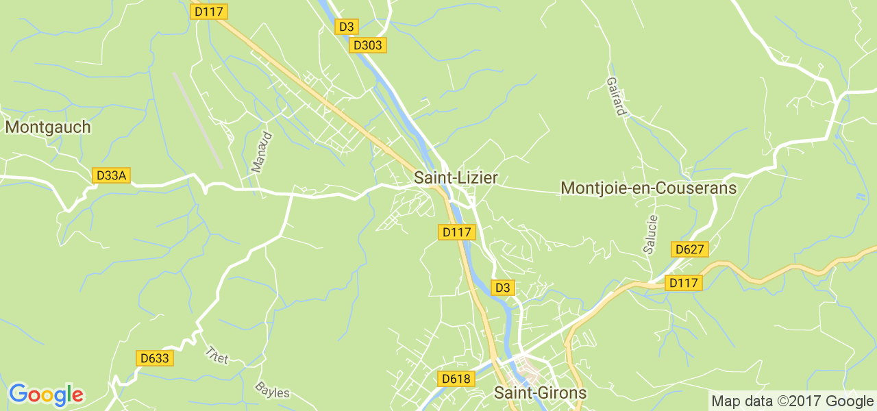 map de la ville de Saint-Lizier