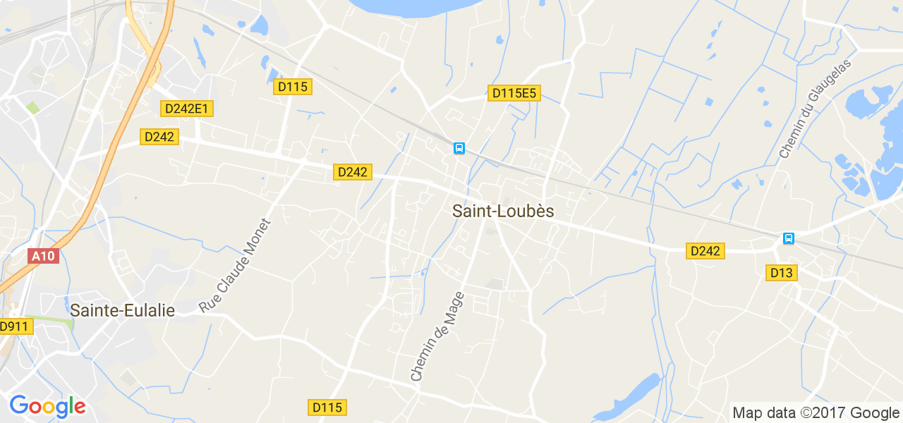 map de la ville de Saint-Loubès